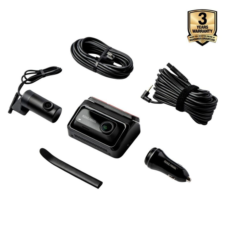 NEW - Road Angel Halo Elite 4K (2160p) & 1K (1080p) Dual Dash Cam With Sony Starvis 2 Enhanced Night Vision Video Technology!- With Free Hardwiring Kit!