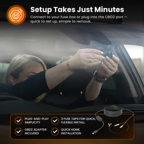 NEW - HWK5VC-OBD Road Angel Halo Dash Cam 5V 2-in-1 Hardwire Kit- USB Type-C, Fuse Taps & OBD 2