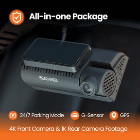 New- Road Angel Halo Play 4K Dual Dash Cam with 3.2" Screen, Parking Mode & Quick Release mounting
