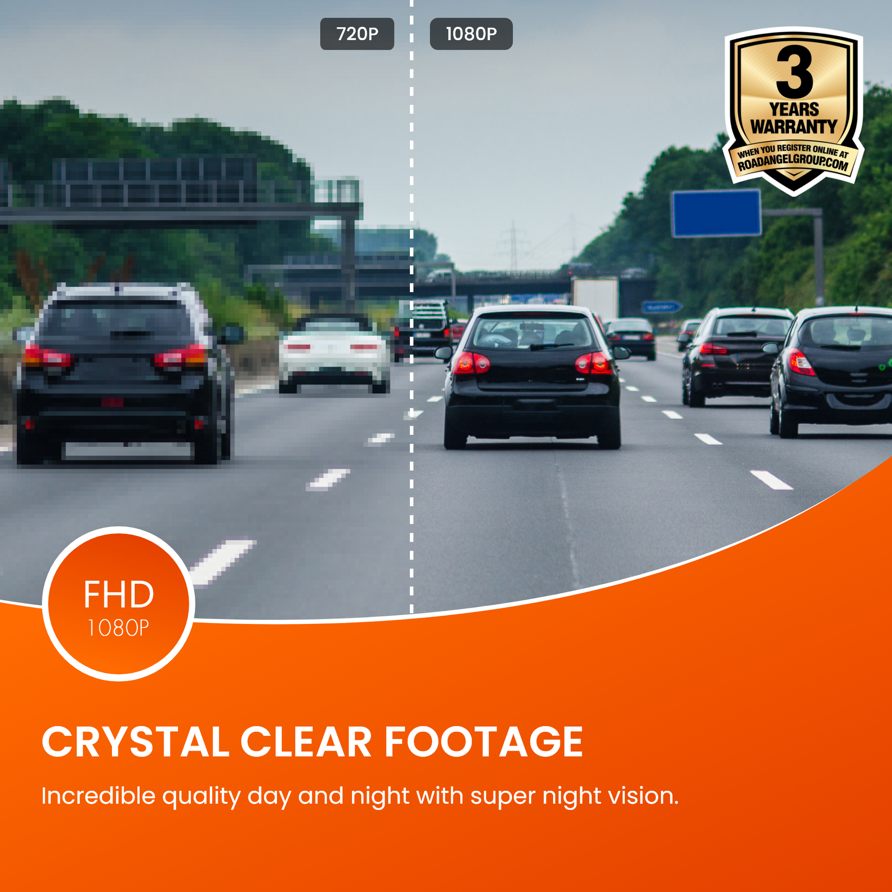 NEW - Road Angel Halo Start 1080p Full HD Compact Dash Cam With Quick Release Mount with 64GB SD Card & Hardwiring Kit Bundle