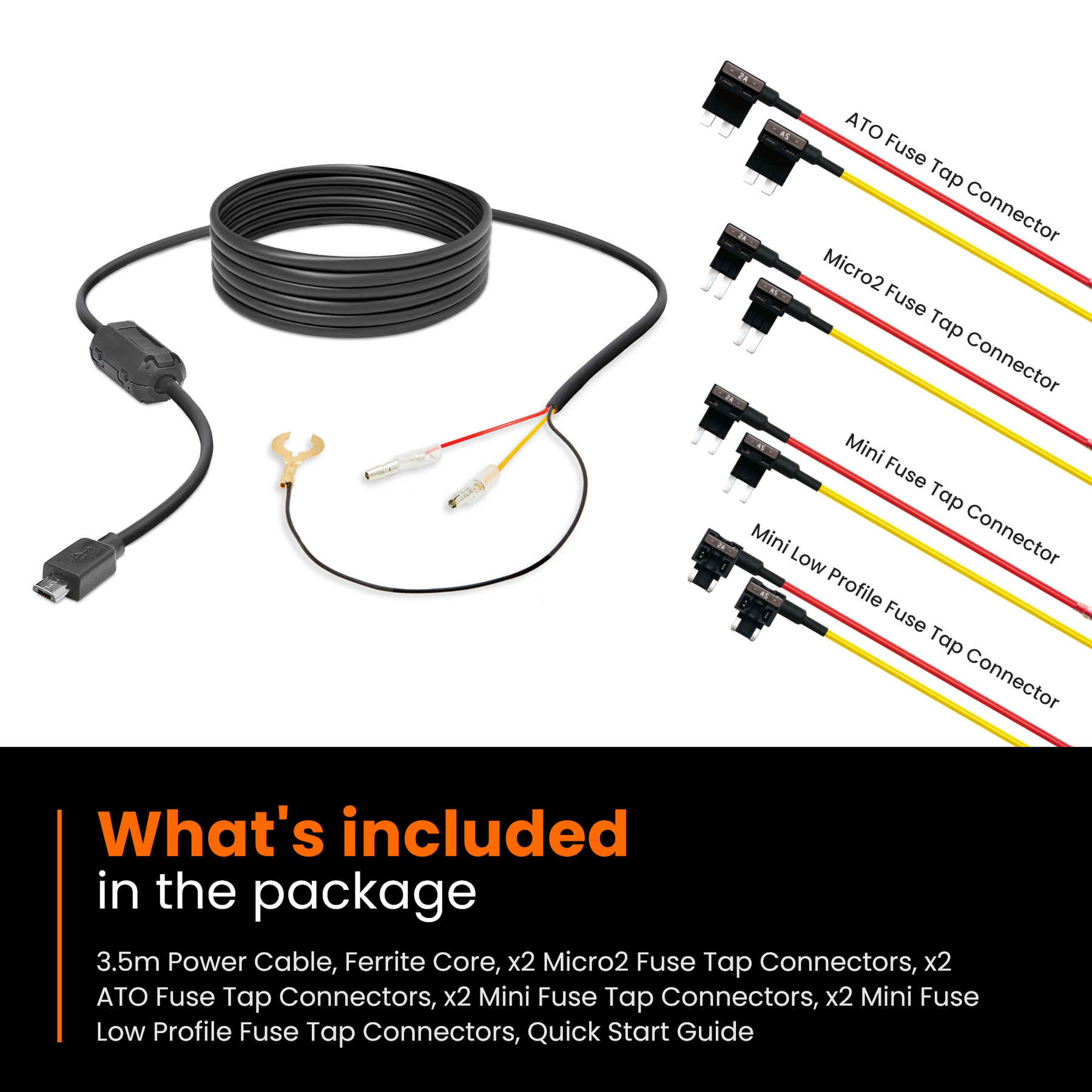 HWK5V - Road Angel Halo Dash Cam Hardwiring Kit - for Halo Start/Ignite