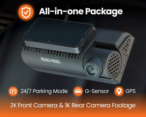 New- Road Angel Halo Guardian 2K+ Dual Dash Cam with 3.2" Screen, Parking Mode & Quick Release mounting